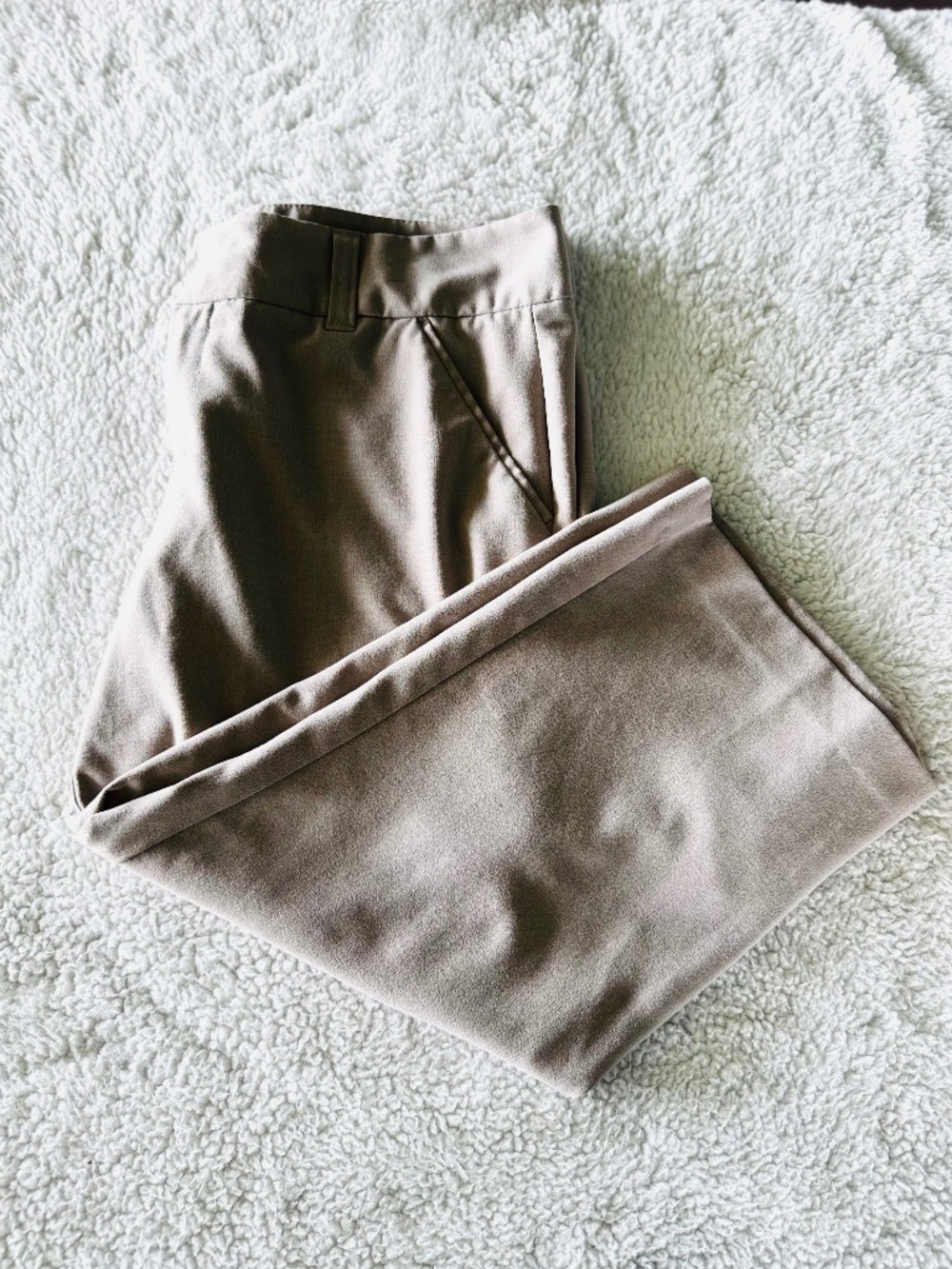Daisy Fuentes Women's Size 12 Tan Cropped Capri Pants Casual Classic Office Work